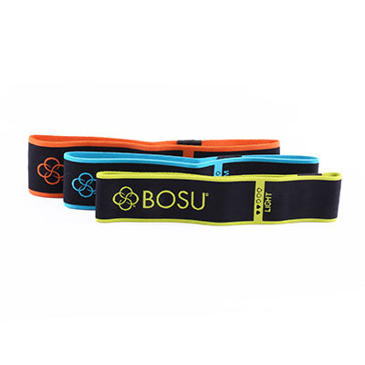 BOSU Fabric Resistance Band, Set of 3 (1 ea: Light, Medium, Heavy)
