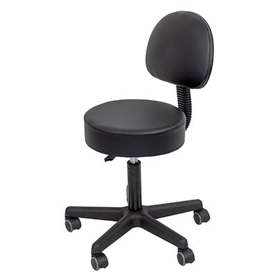 CanDo pneumatic stool with back, black