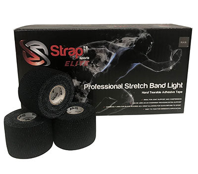 Strapit Elite, Professional Stretchband Light, Black, 3 in x 7.5 yds, Box of 16