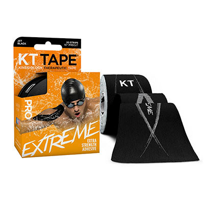 KT Tape Pro Extreme, Precut 10" Strip (150 each), Jet Black